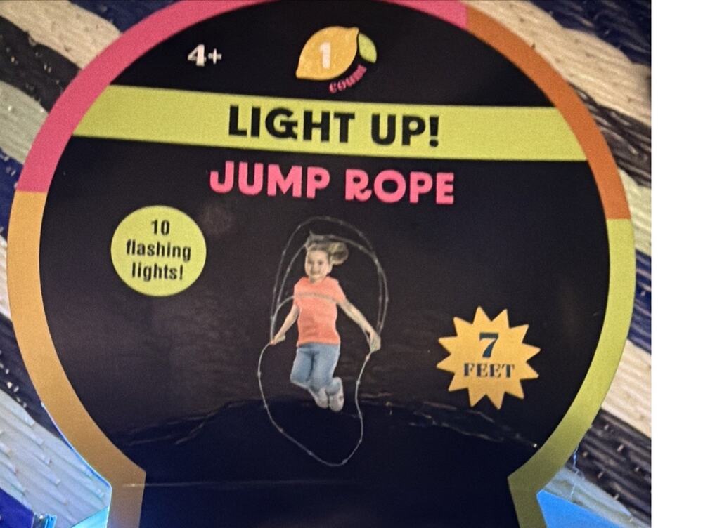 Set Of 2 Light-Up Jump Ropes-10 Flashing Lights Blue 7ft